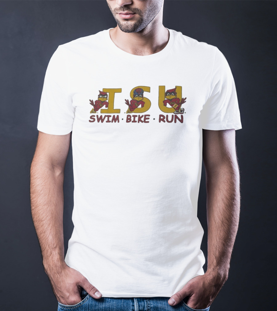Iowa State Cyclones ISU Swim Bike Run Triathlon Enthusiast T-Shirt