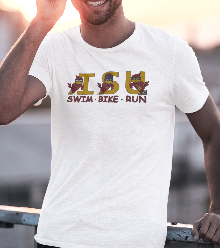 Iowa State Cyclones ISU Swim Bike Run Triathlon Enthusiast T-Shirt