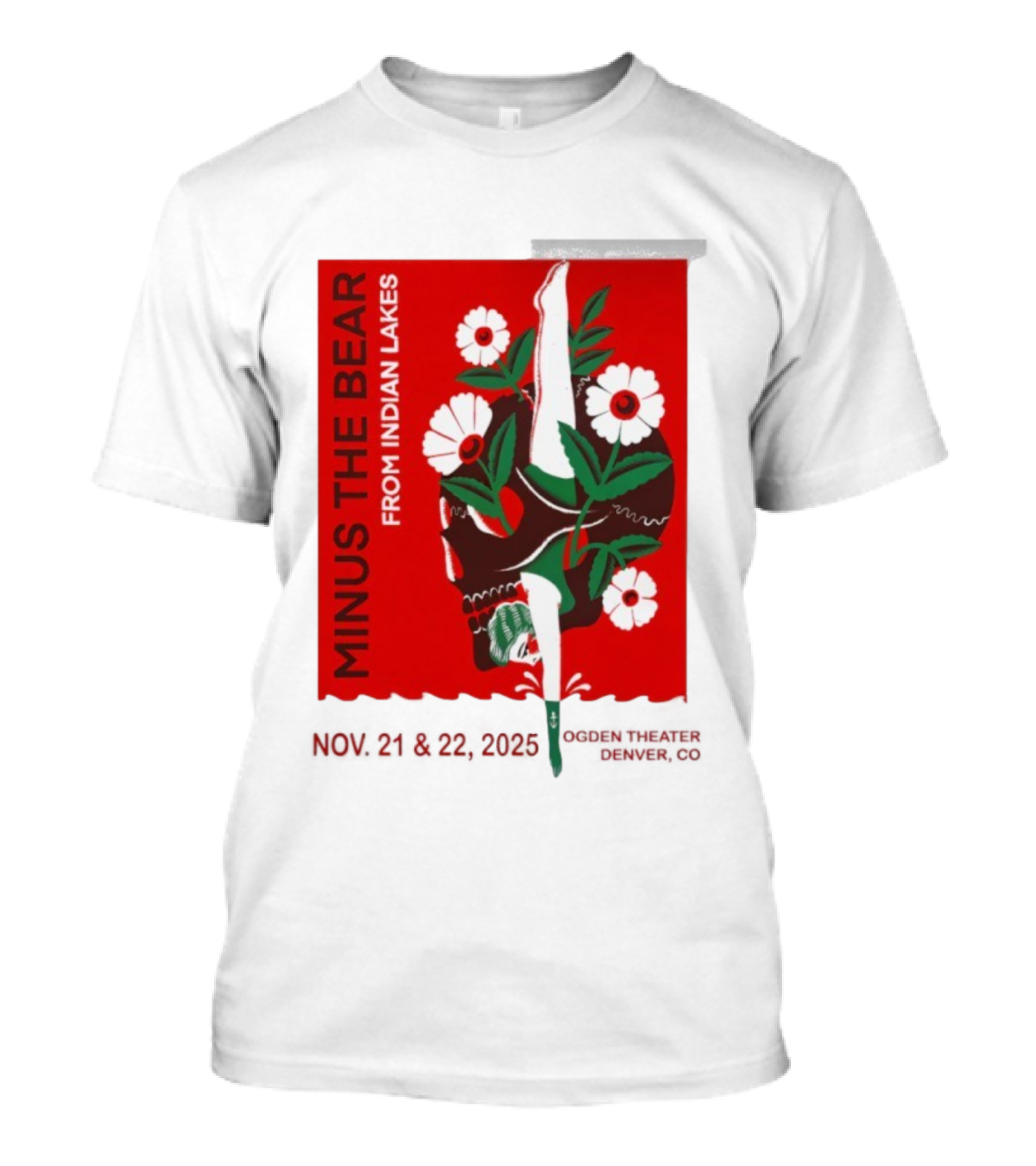 Minus The Bear From Indian Lakes Nov 21 22 2025 Ogden Theatre Denver CO T-Shirt