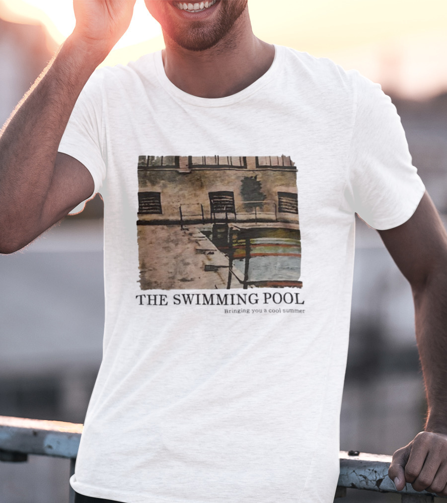 The Swimming Pool Bringing You A Cool Summer Urban Watercolor Art T-Shirt