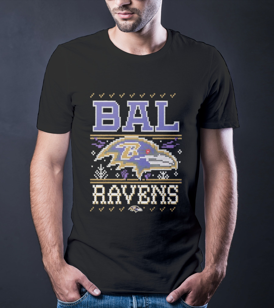 BAL Ravens Holiday Knit Style T-Shirt