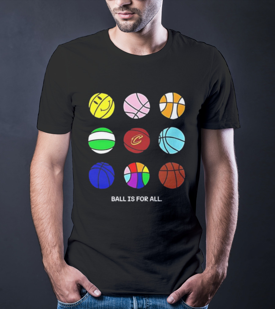 Cleveland Cavaliers Pride Collection Ball Is For All Basketball Diversity T-Shirt