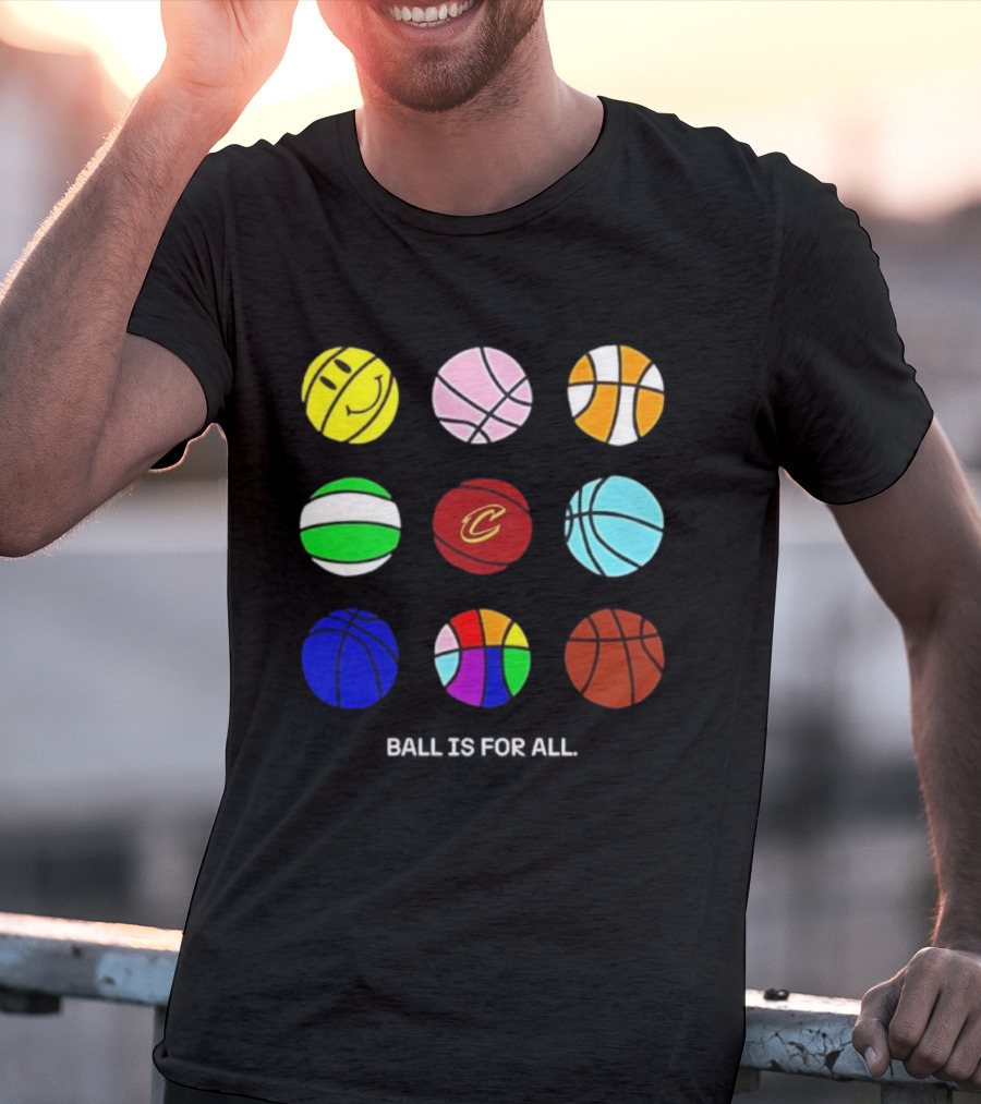 Cleveland Cavaliers Pride Collection Ball Is For All Basketball Diversity T-Shirt