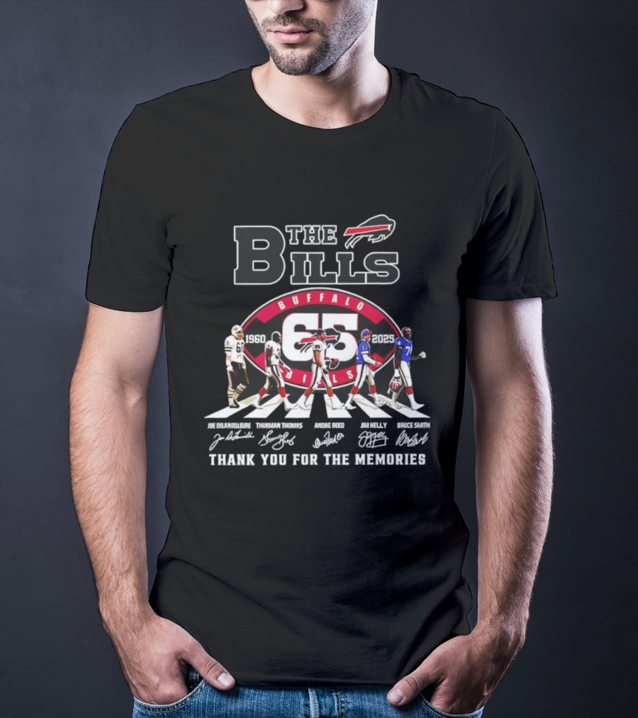 Buffalo Bills 65th Anniversary 1960 2025 Thank You For The Memories NFL Team Celebration T-Shirt