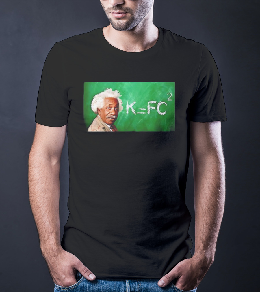 K=Fc² Einstein Formula Chalkboard Illustration T-Shirt