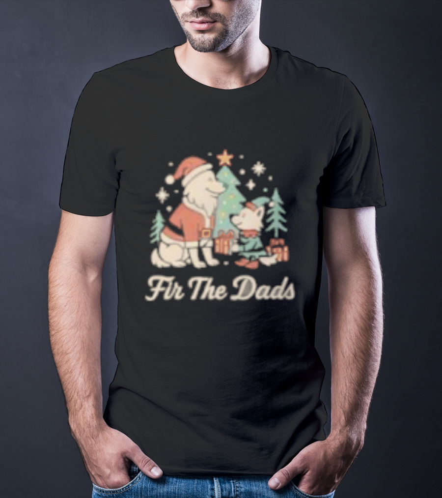 Fir The Dads Christmas Wolves Santa And Elf T-Shirt