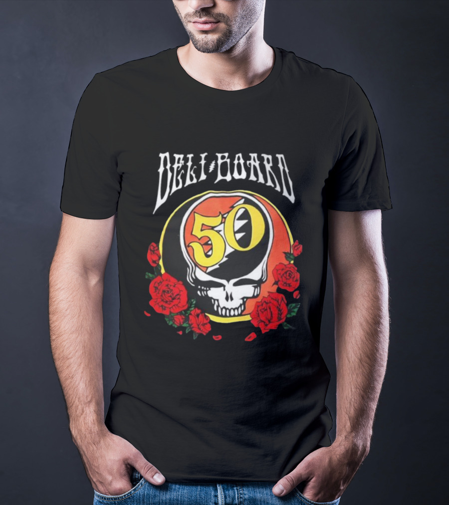 Grateful Dead 50th Anniversary Steal Your Face Skull Roses T-Shirt