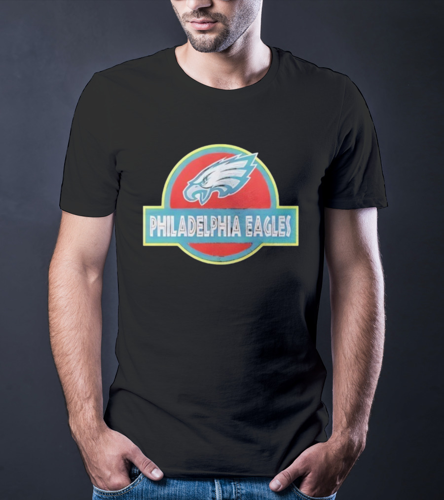 Philadelphia Eagles Jurassic Park Collaboration Logo Vintage Style T-Shirt