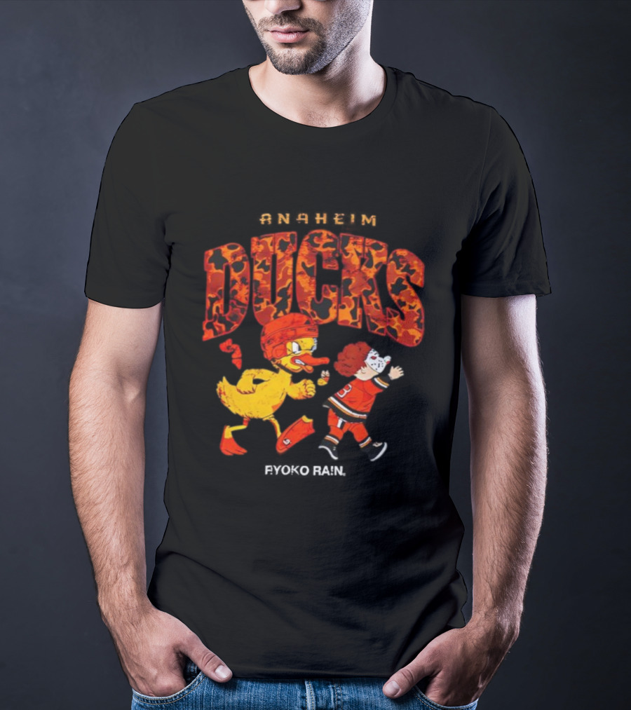 Anaheim Ducks Hockey Mascot And Character Crossover T-Shirt