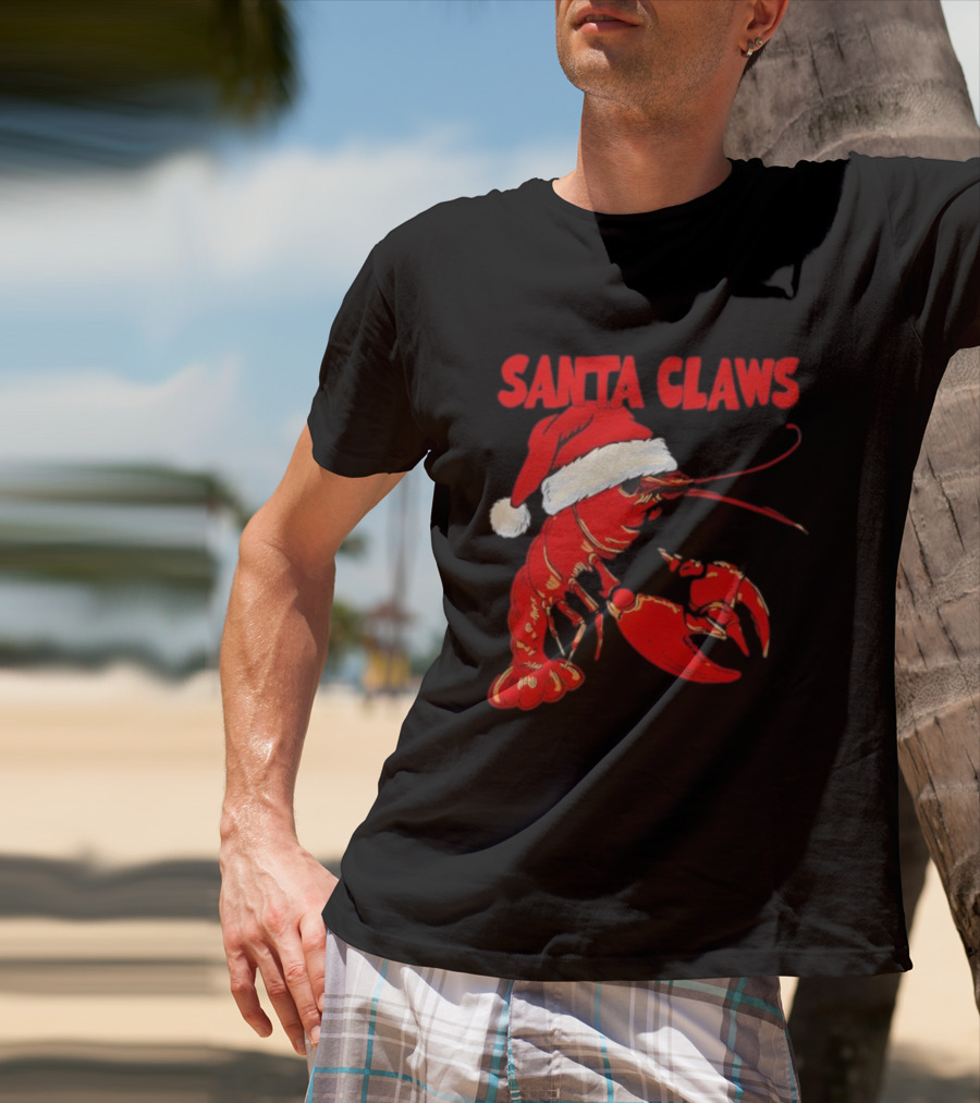 Santa Claws Lobster Christmas Holiday Humor T-Shirt