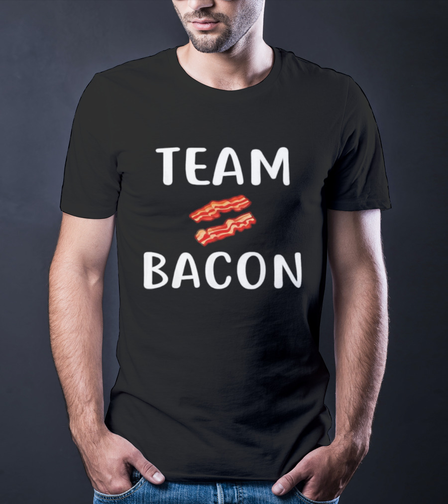 Team Bacon Two Strips Of Bacon Fun Fan Statement T-Shirt