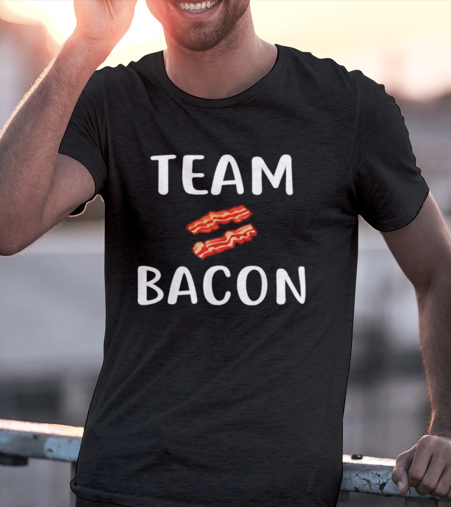 Team Bacon Two Strips Of Bacon Fun Fan Statement T-Shirt
