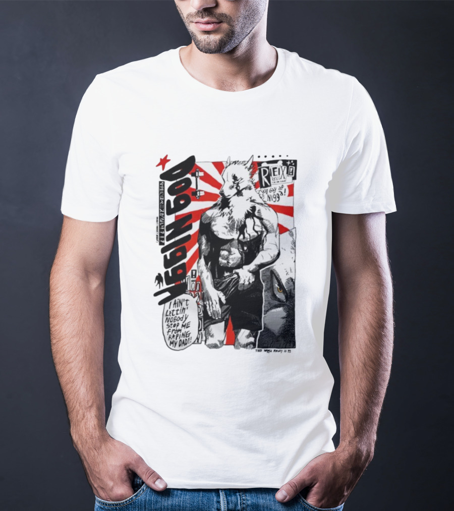 Dog Ningen Food Rex Manga Comic Style T-Shirt