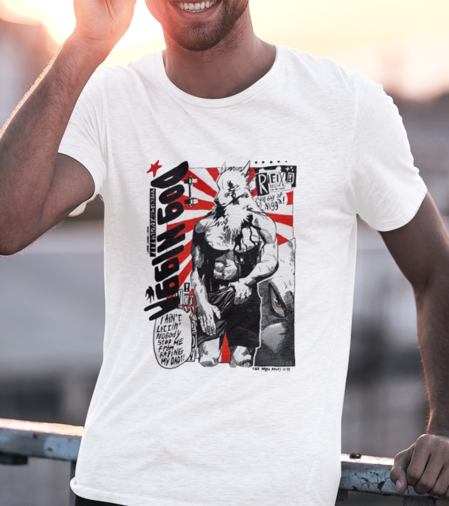 Dog Ningen Food Rex Manga Comic Style T-Shirt