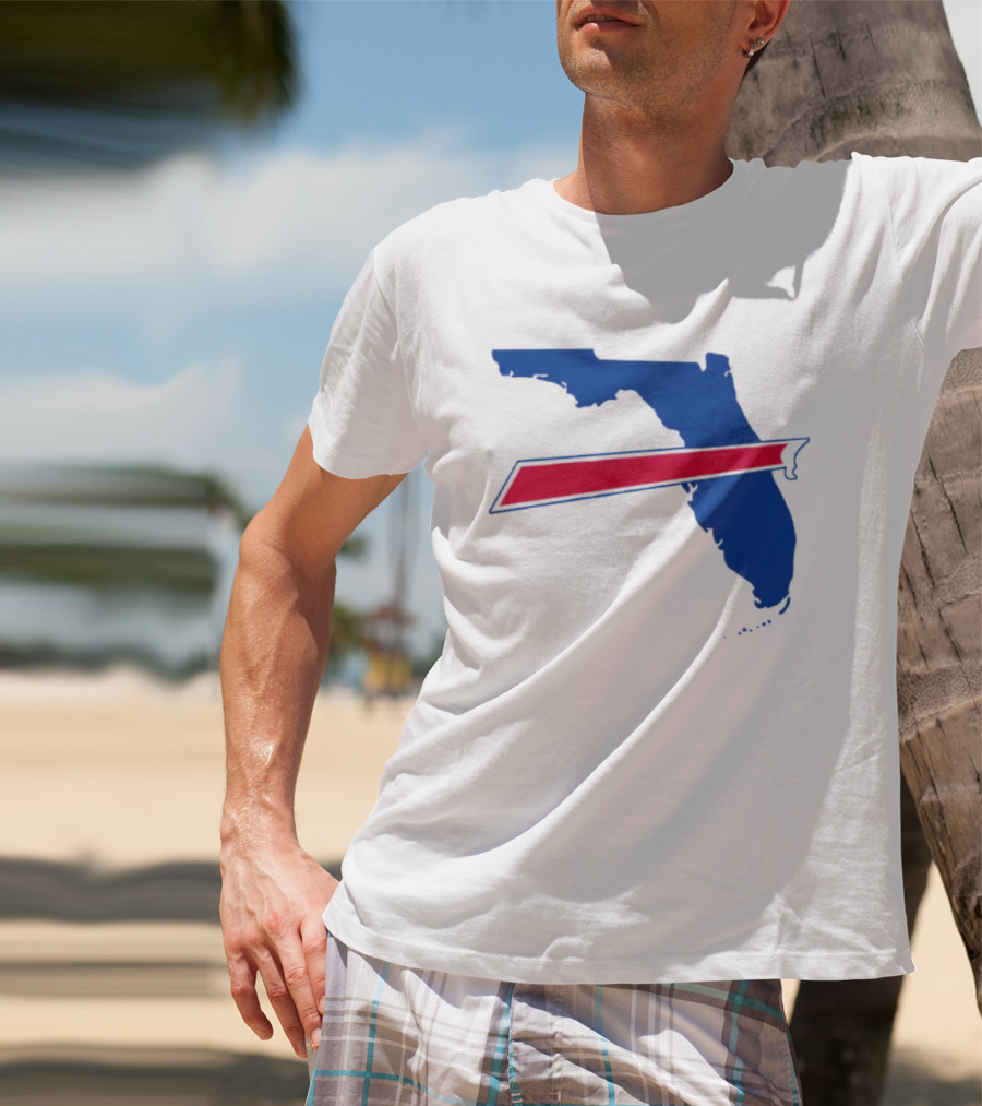 Florida Buffalo Bills Backers Map Outline Classic Fan Symbol T-Shirt
