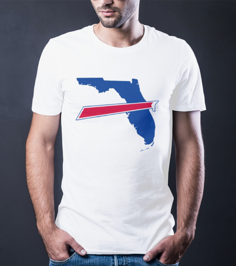 Florida Buffalo Bills Backers Map Outline Classic Fan Symbol T-Shirt