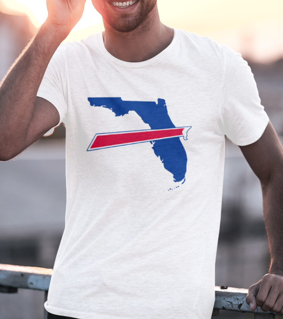 Florida Buffalo Bills Backers Map Outline Classic Fan Symbol T-Shirt