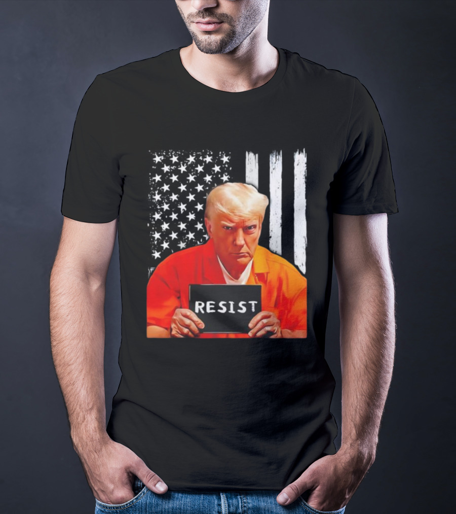 Resist Orange Prison Uniform Public Figure Shot T-Shirt