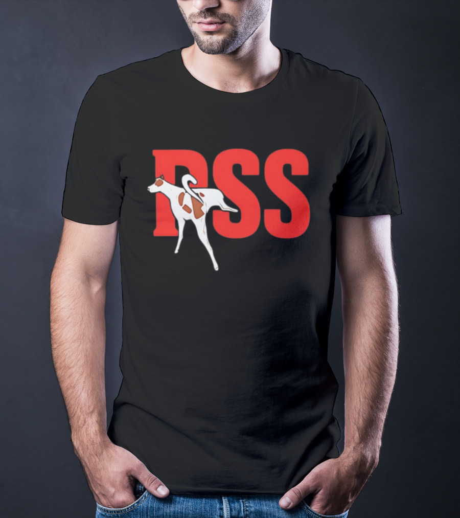 PSS Dog Peeing Humorous Red Letter Background T-Shirt