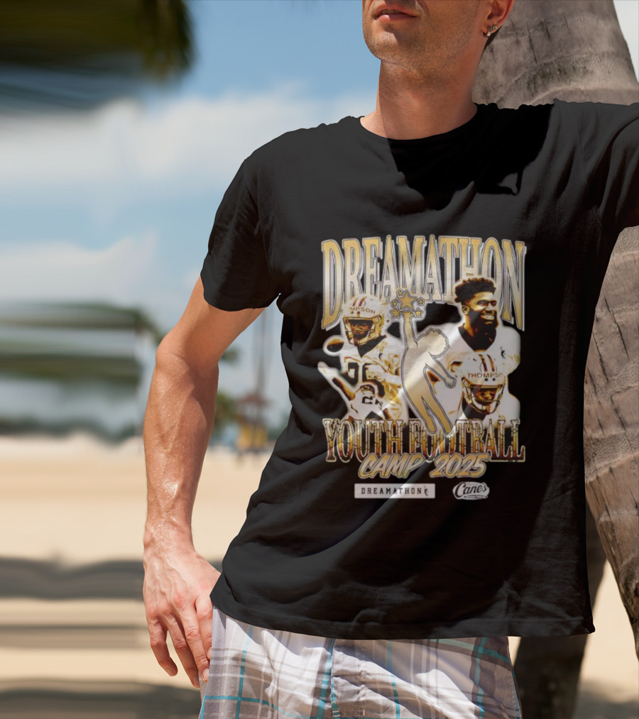 Dreamathon Football Camp 2025 Thompson New Orleans Saints Cane's T-Shirt