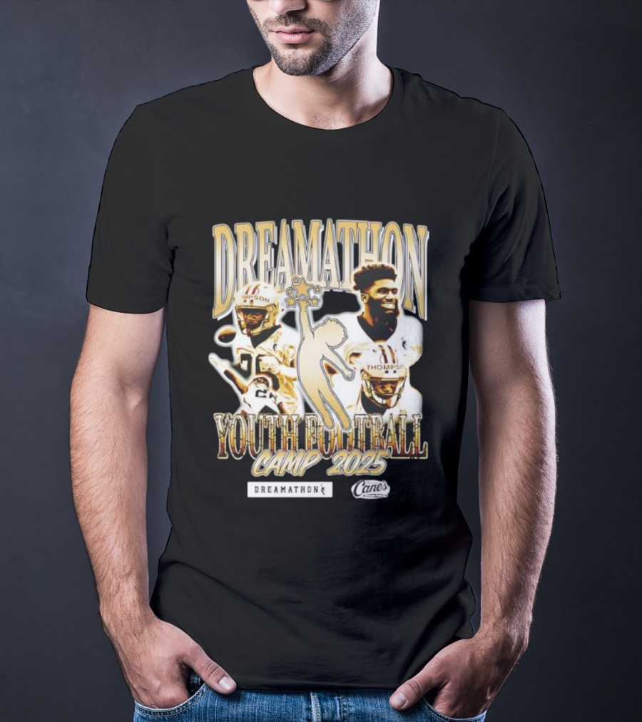 Dreamathon Football Camp 2025 Thompson New Orleans Saints Cane's T-Shirt