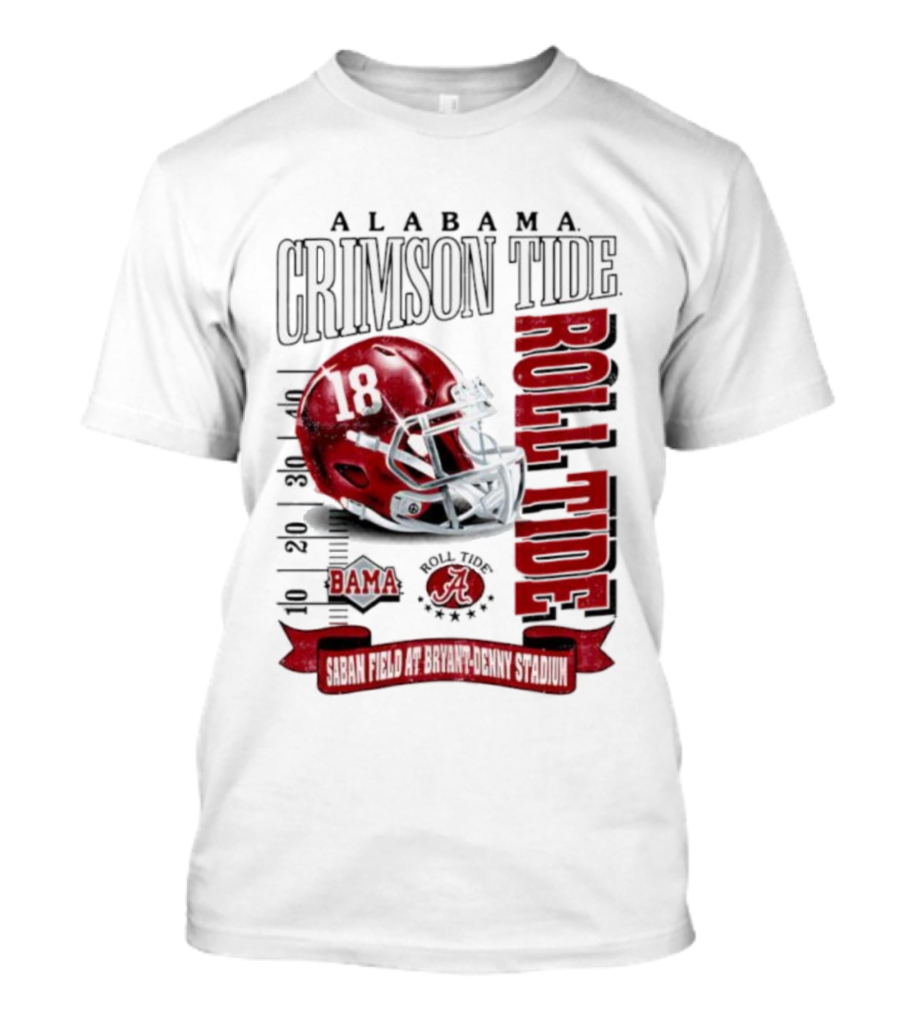 Alabama Crimson Tide Bama Roll Tide Helmet Saban Field At Bryant Denny Stadium T-Shirt