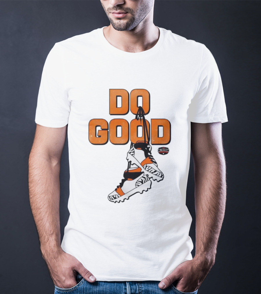 Do Good Football Cleats Cincinnati Orange Black Theme T-Shirt