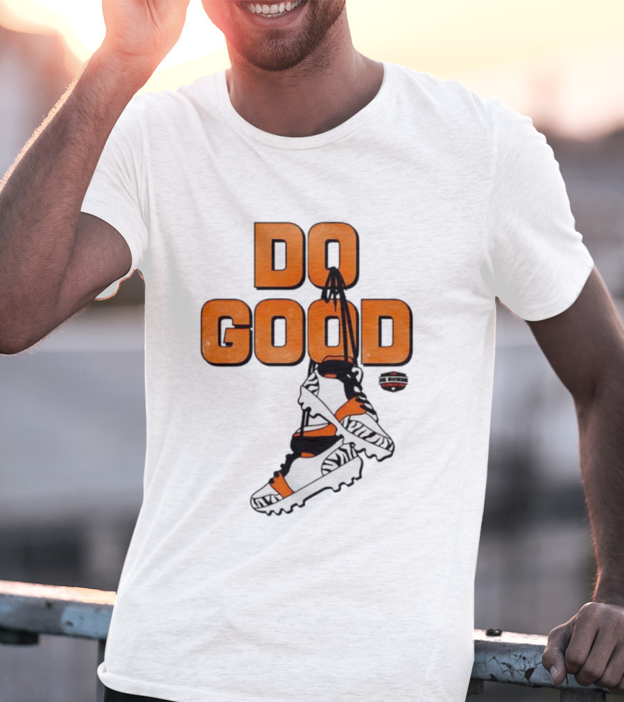 Do Good Football Cleats Cincinnati Orange Black Theme T-Shirt