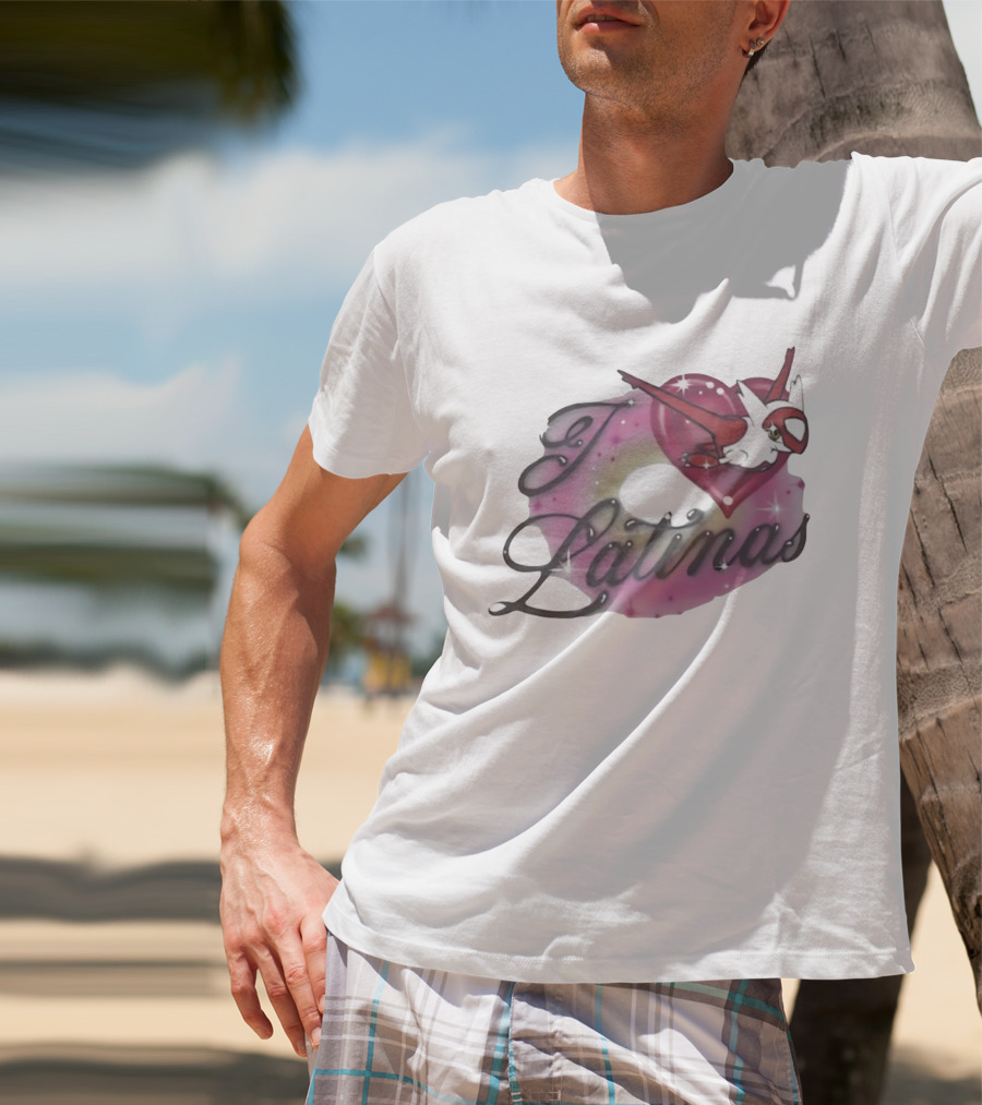 I Love Latinas Pokémon Latias Heart Design T-Shirt