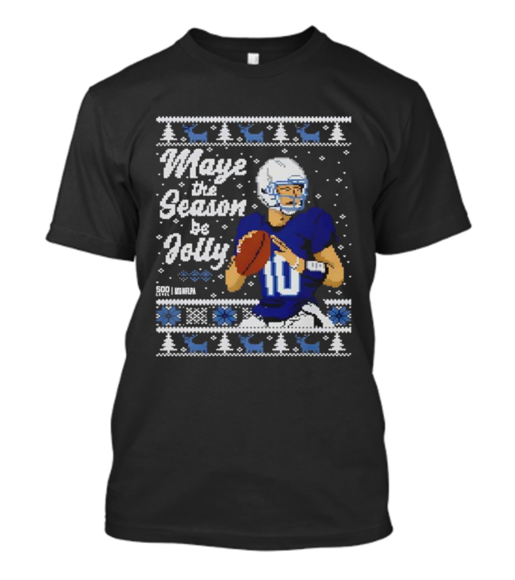 Drake Maye Quarterback Retro Christmas New England Festive T-Shirt