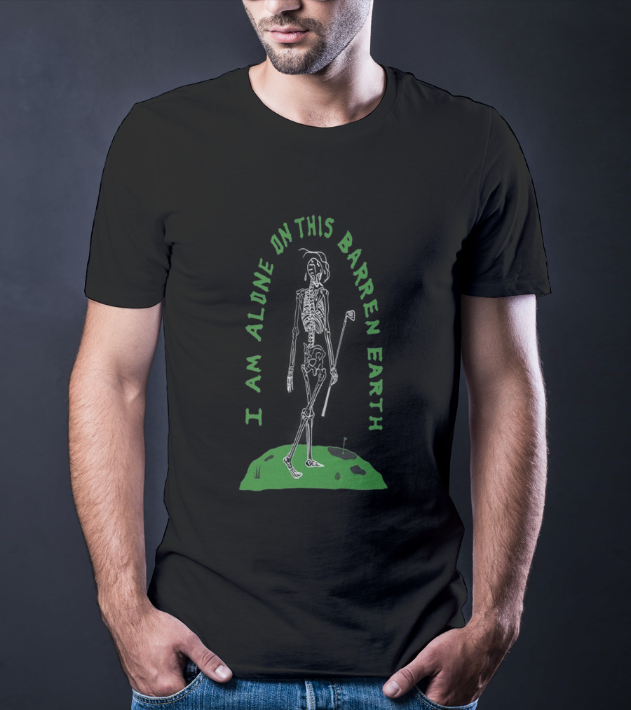 Heavyslime I Am Alone On This Barren Earth Skeleton Golf T-Shirt