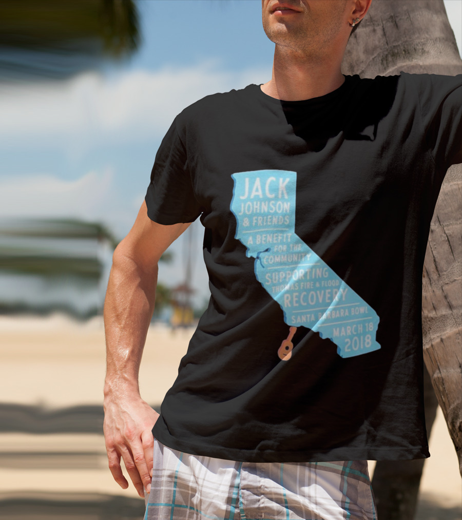 Jack Johnson Friends Benefit Community Thomas Fire Flood Recovery Santa Barbara Bowl March 18 2018 T-Shirt