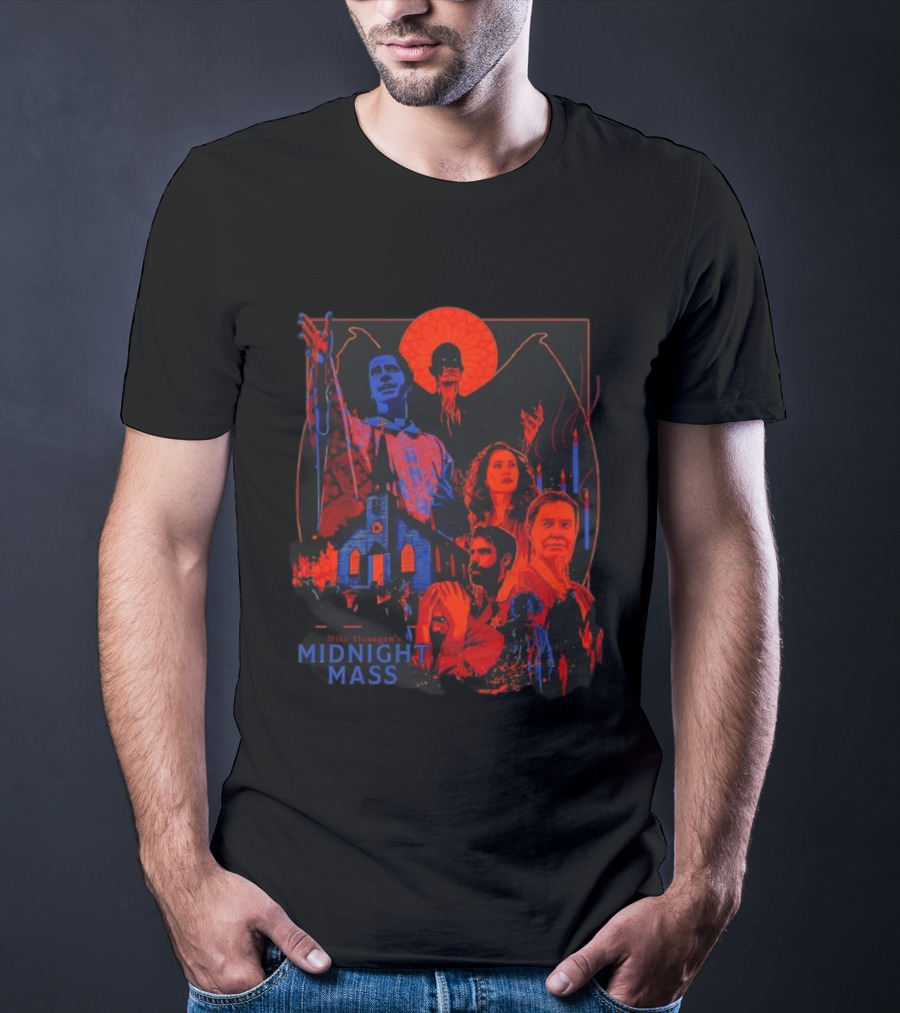 Mike Flanagan's Midnight Mass Characters And Church Horror Series T-Shirt