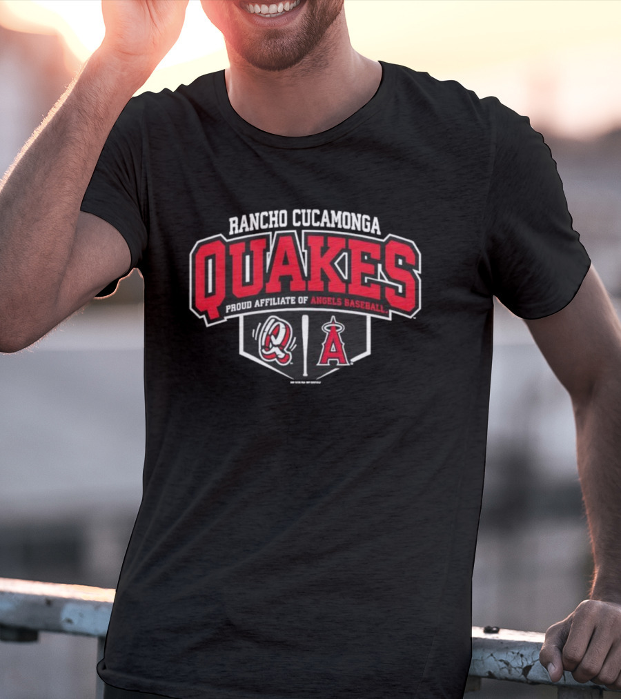 Rancho Cucamonga Quakes Proud Affiliate Of Angels Baseball Team Merchandise T-Shirt