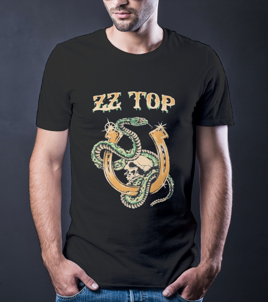 ZZ Top Rattlesnake Skull Horseshoe T-Shirt