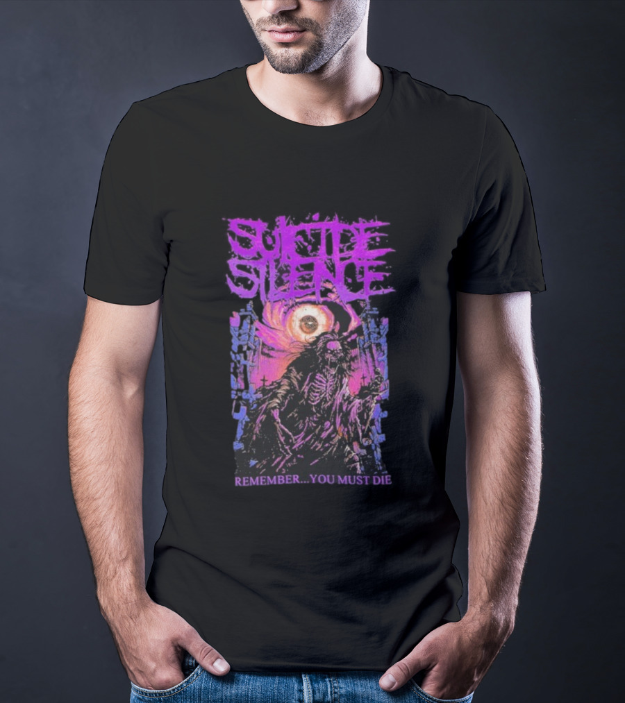 Suicide Silence Remember You Must Die Skeleton Art With Eye And Crosses T-Shirt