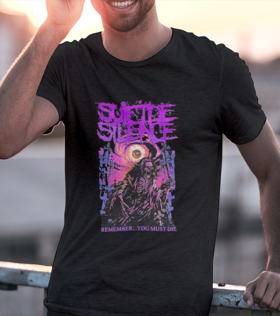 Suicide Silence Remember You Must Die Skeleton Art With Eye And Crosses T-Shirt