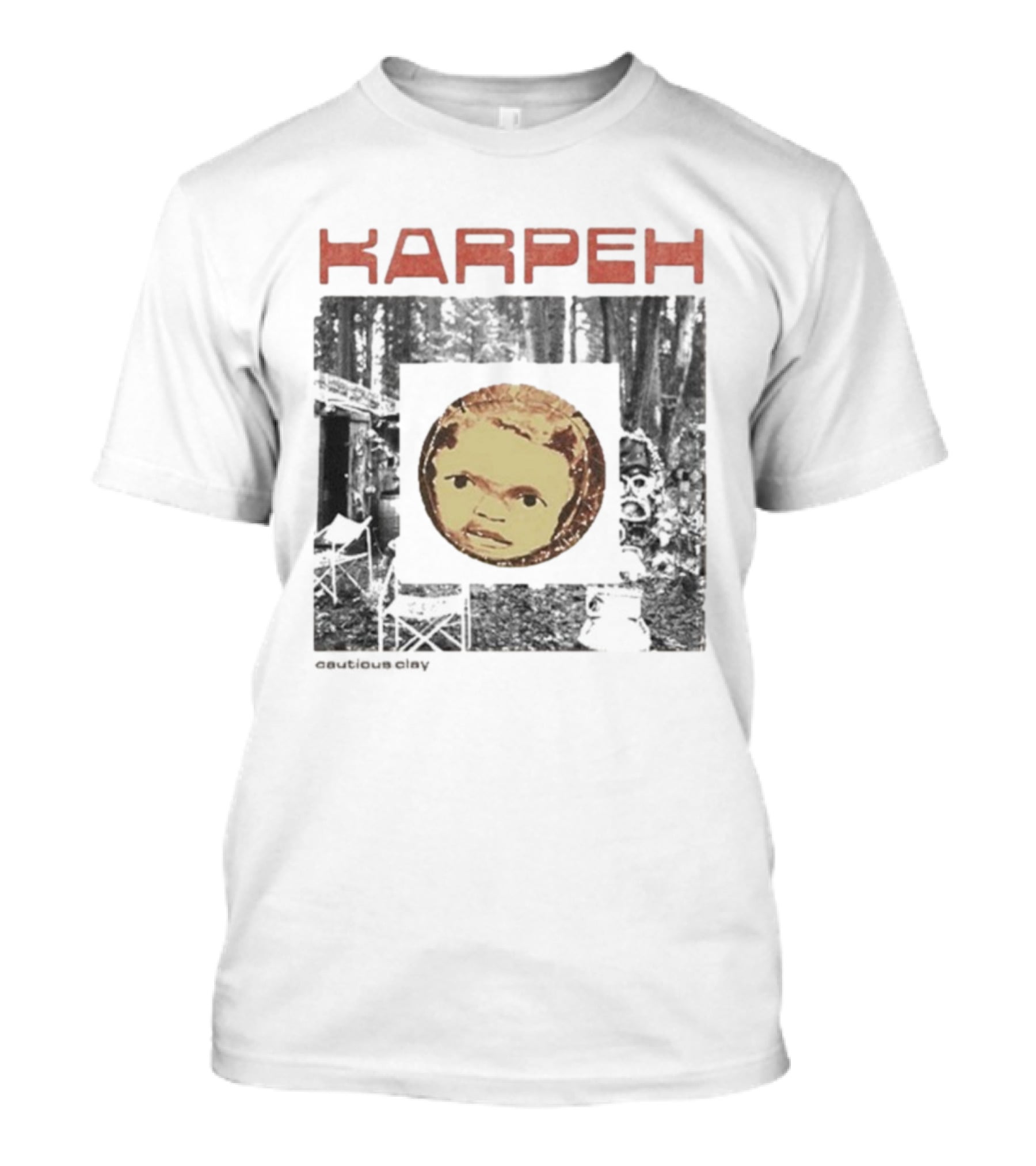 Karpeh Face Forest Scene Cautious Clay T-Shirt
