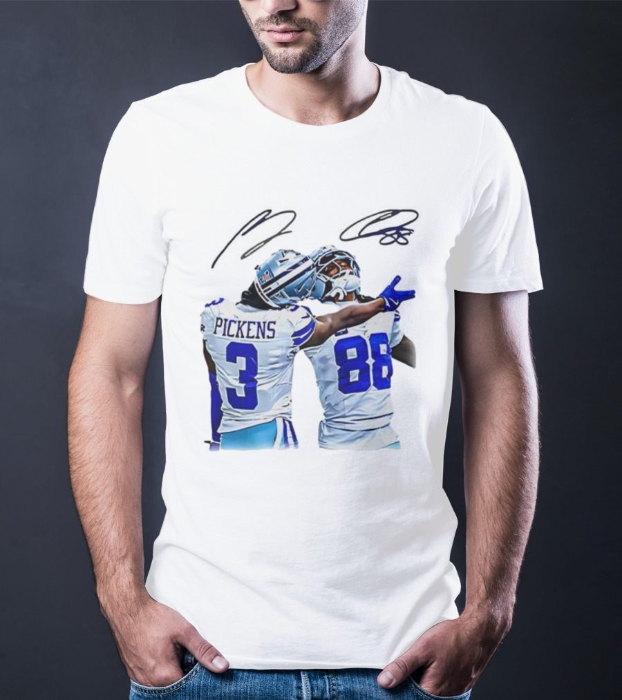 CeeDee Lamb George Pickens Dallas Cowboys We Dem Boyz Signature Football Duo T-Shirt