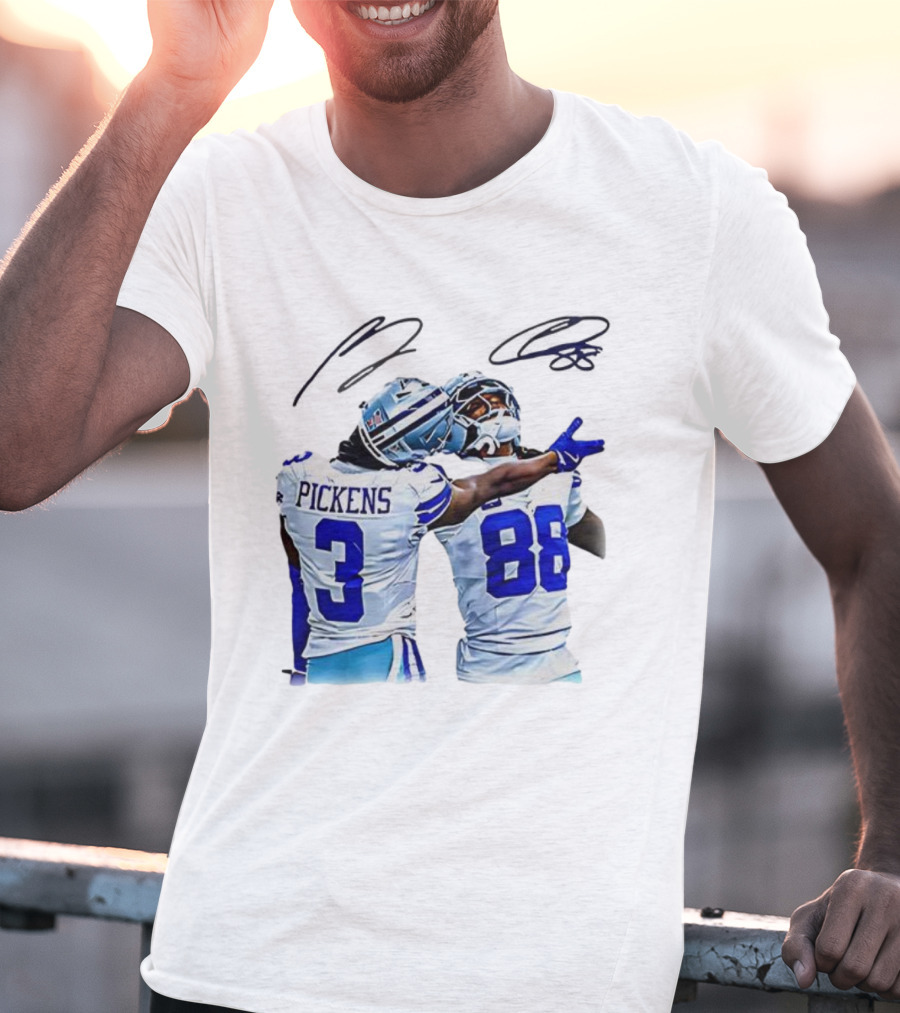 CeeDee Lamb George Pickens Dallas Cowboys We Dem Boyz Signature Football Duo T-Shirt