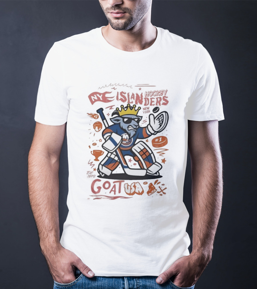 NY Islanders Goat USA Hockey Holiday Fun T-Shirt