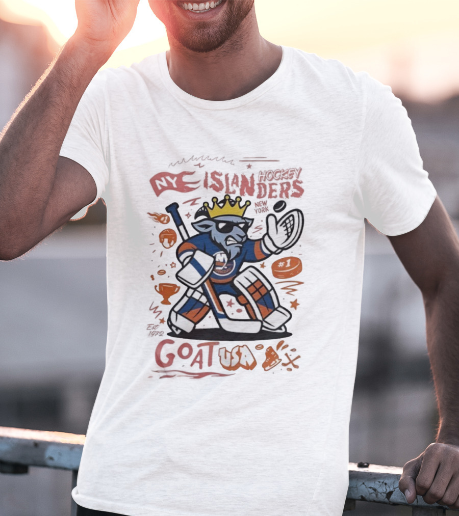 NY Islanders Goat USA Hockey Holiday Fun T-Shirt