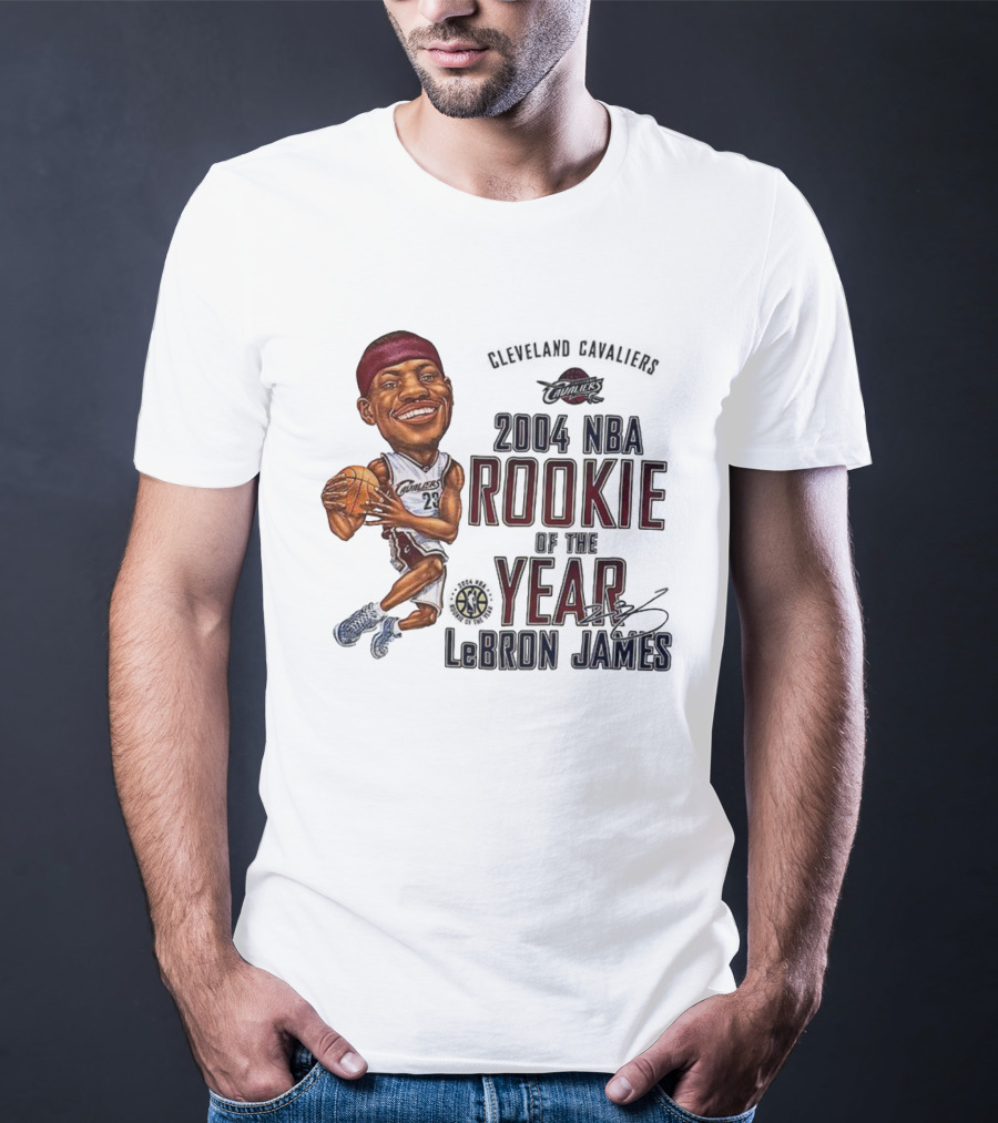 LeBron James 2004 NBA Rookie Of The Year Cleveland Cavaliers 23 Signature T-Shirt