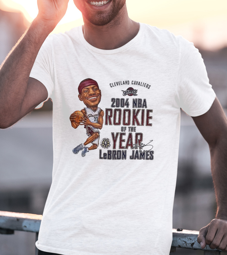 LeBron James 2004 NBA Rookie Of The Year Cleveland Cavaliers 23 Signature T-Shirt