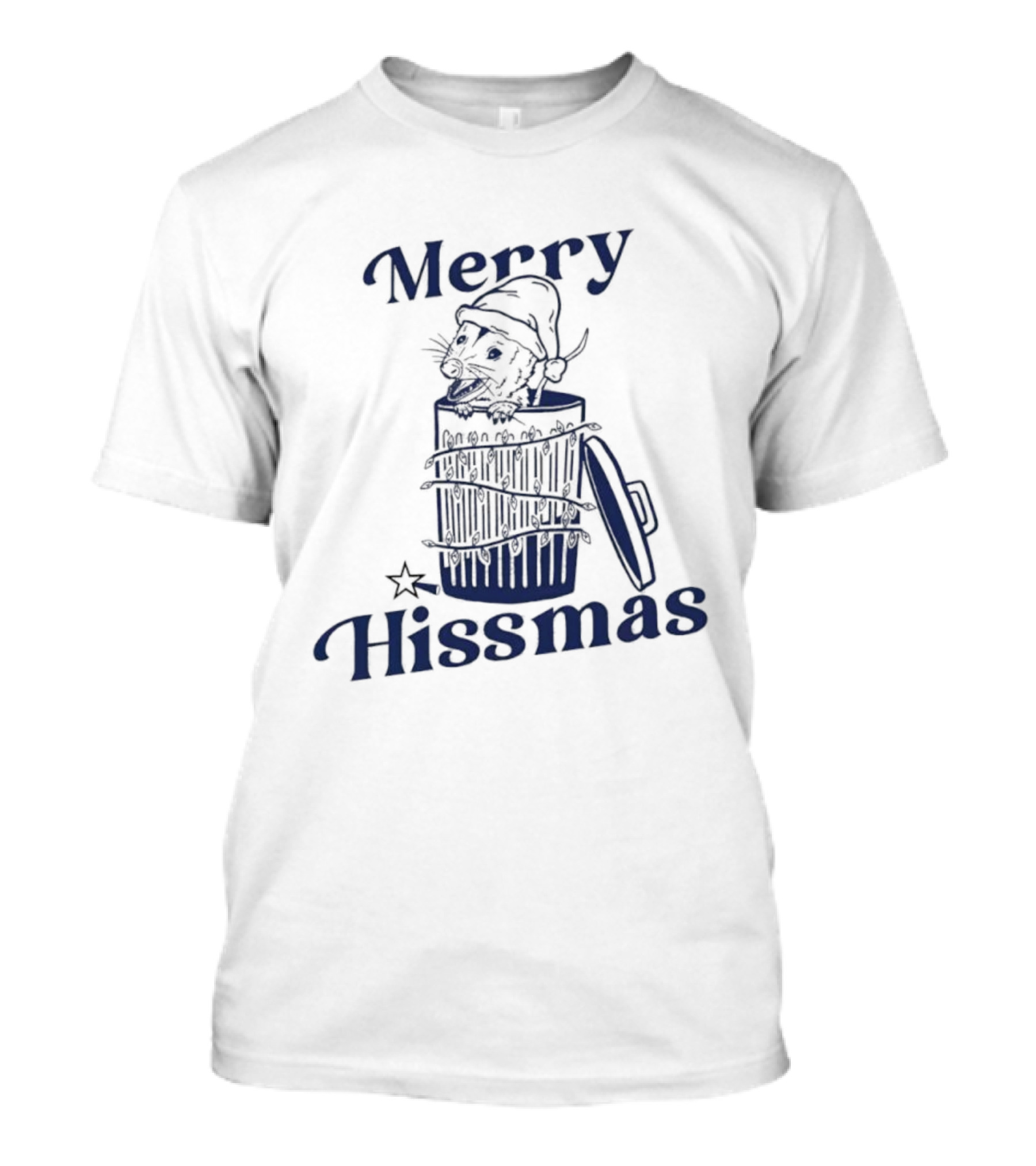 Merry Hissmas Cat In Trash Can Festive Humor T-Shirt