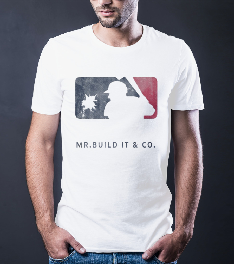 Mr Build It Wrecking Day MLB Bulldozer Silhouette T-Shirt