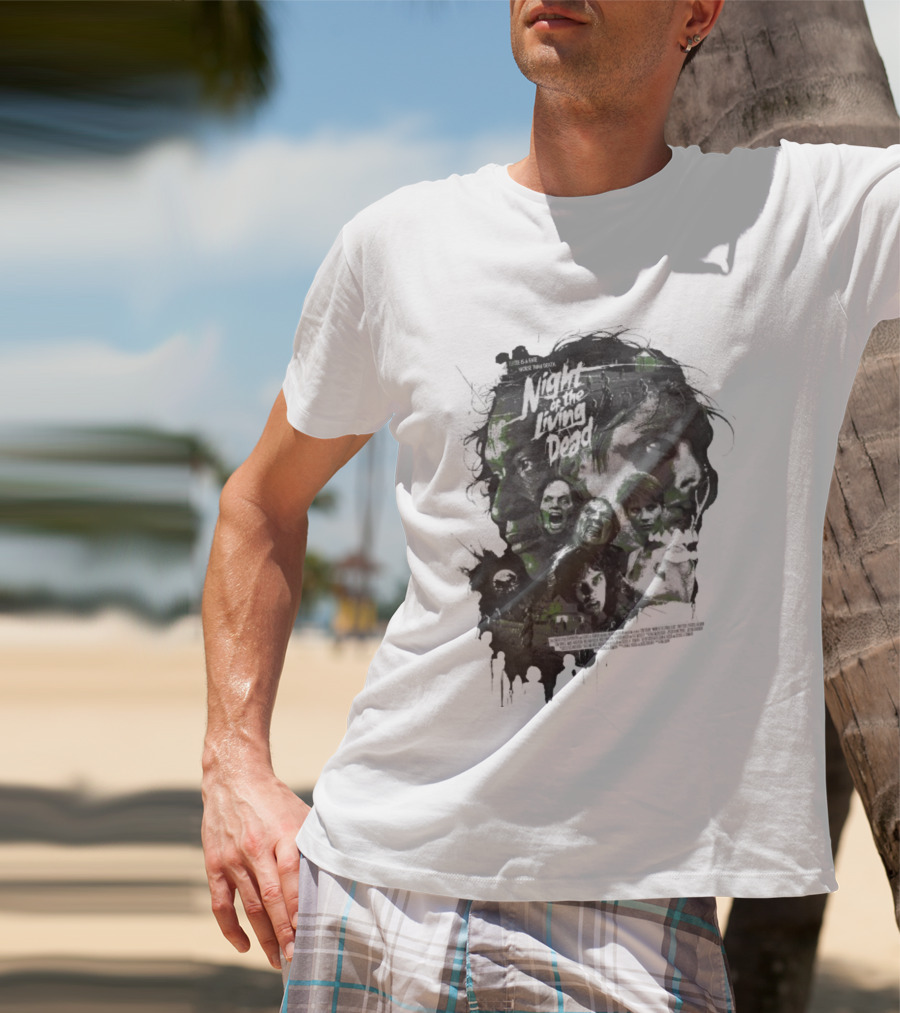 Night Of The Living Dead There Is A Fate Worse Than Death Classic Horror Movie Collage T-Shirt