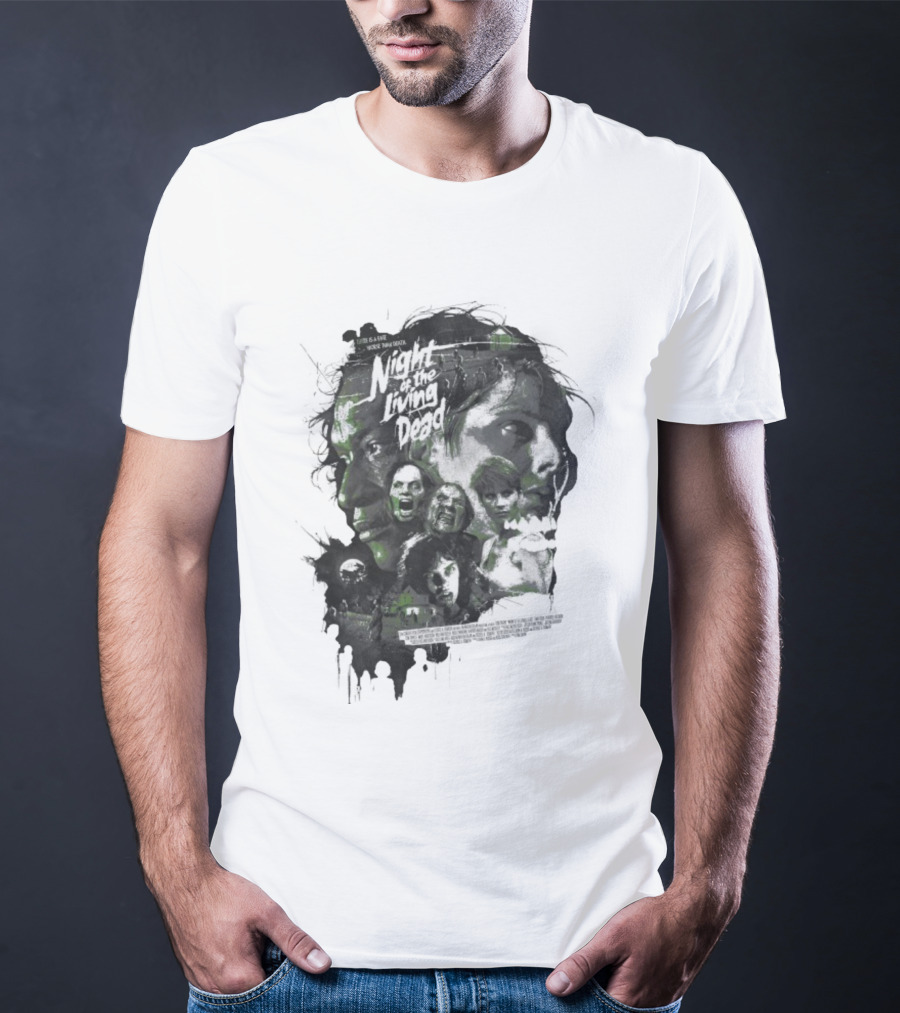 Night Of The Living Dead There Is A Fate Worse Than Death Classic Horror Movie Collage T-Shirt