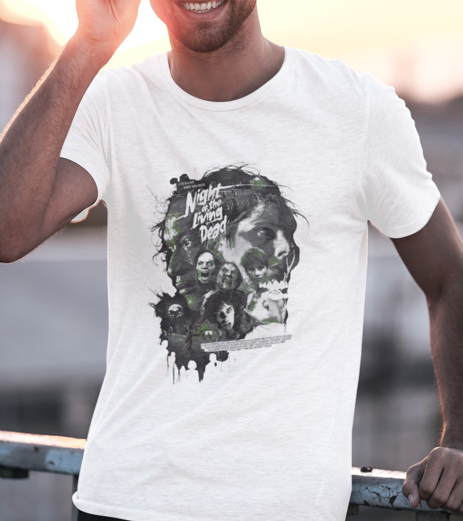 Night Of The Living Dead There Is A Fate Worse Than Death Classic Horror Movie Collage T-Shirt