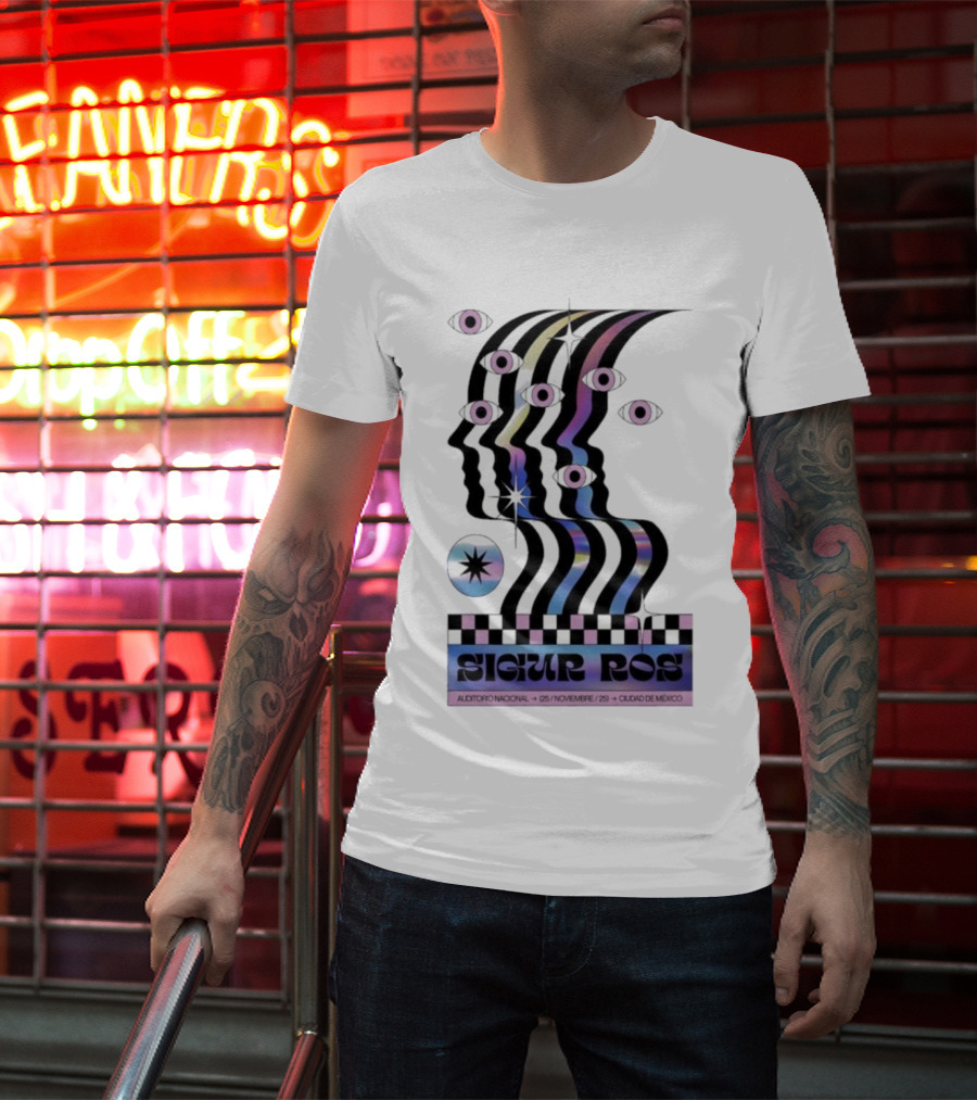 Sigur Ros Auditorio Nacional Mexico November 25 2025 Retro Psychedelic Concert Art T-Shirt